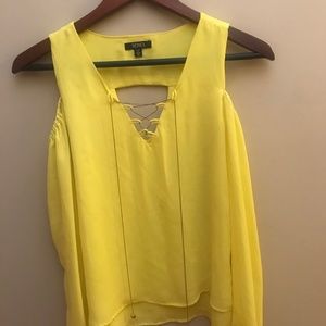 Off the shoulder yellow blouse